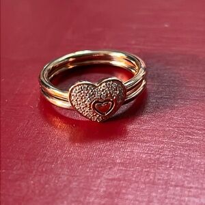 Pandora rose gold heart ring
